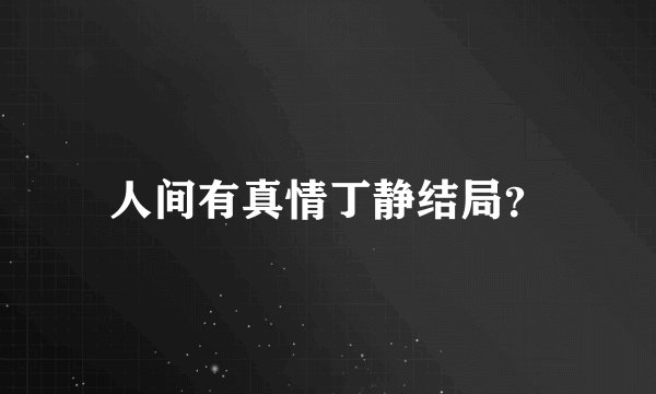 人间有真情丁静结局？