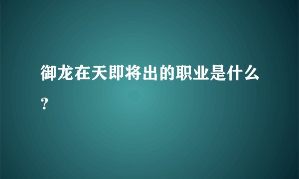 御龙在天即将出的职业是什么？