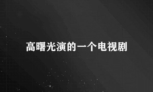 高曙光演的一个电视剧