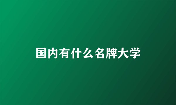 国内有什么名牌大学