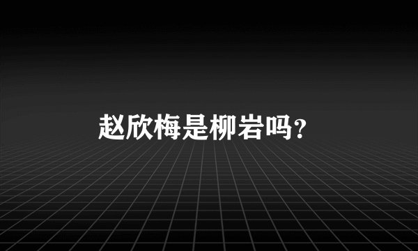 赵欣梅是柳岩吗？