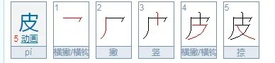 皮字的笔画笔顺