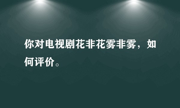 你对电视剧花非花雾非雾,如何评价。