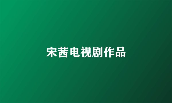 宋茜电视剧作品