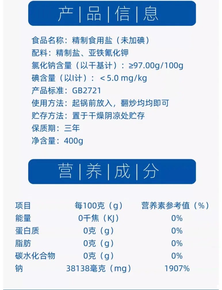 食用盐价格