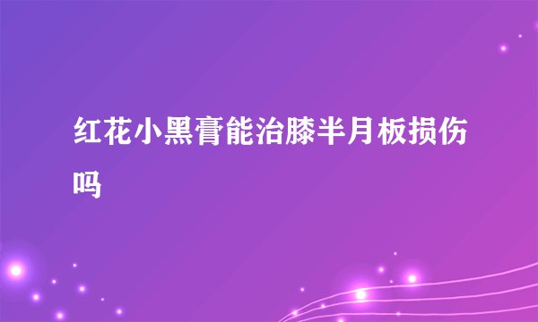 红花小黑膏能治膝半月板损伤吗