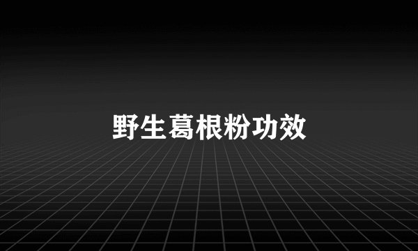 野生葛根粉功效