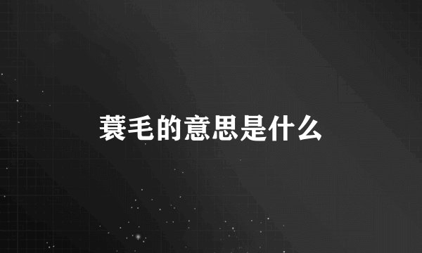 蓑毛的意思是什么