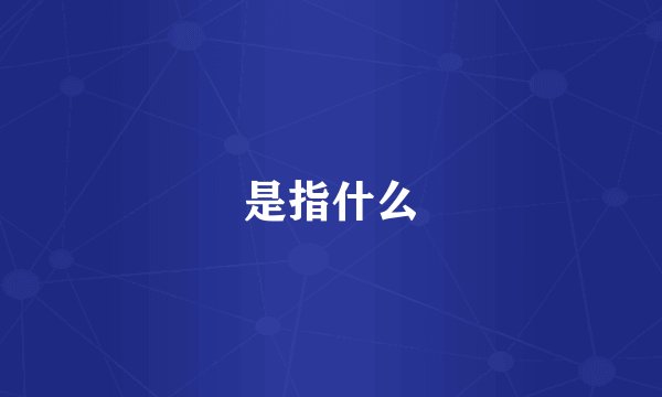 是指什么