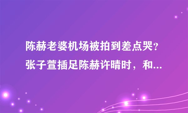陈赫老婆机场被拍到差点哭？张子萱插足陈赫许晴时，和前任老公离婚了吗？