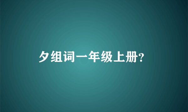 夕组词一年级上册？
