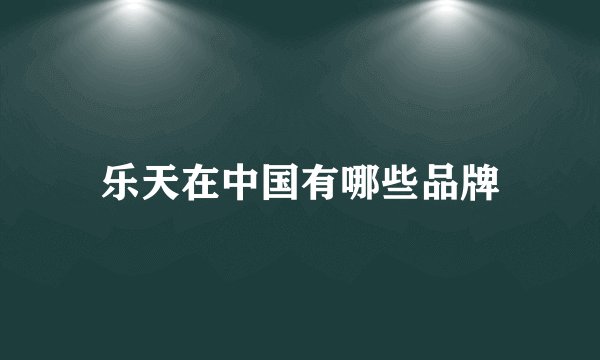 乐天在中国有哪些品牌