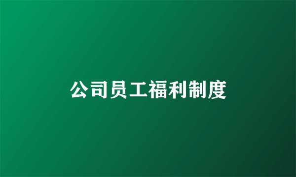 公司员工福利制度
