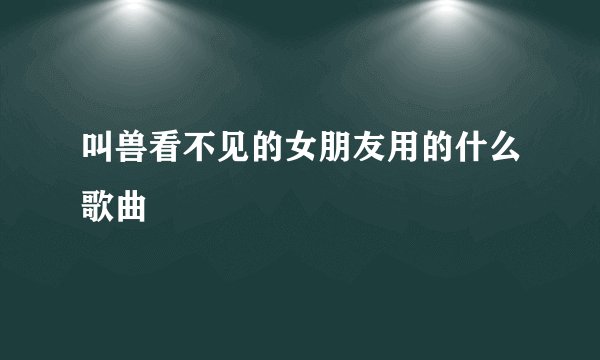 叫兽看不见的女朋友用的什么歌曲