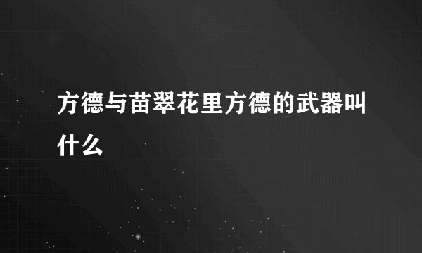 方德与苗翠花里方德的武器叫什么
