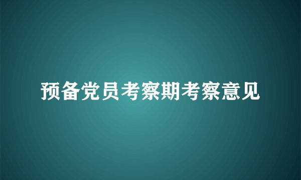 预备党员考察期考察意见