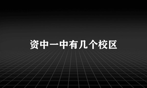 资中一中有几个校区