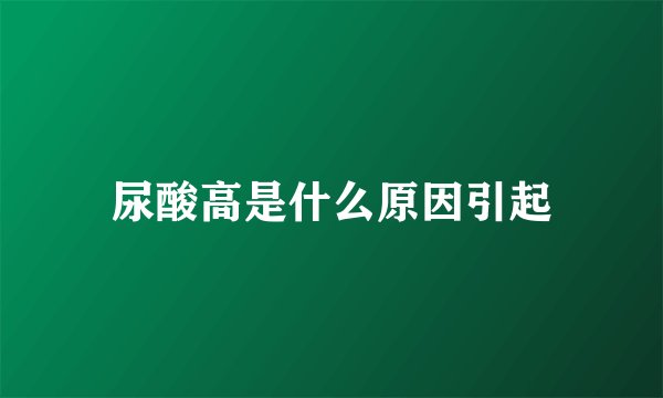 尿酸高是什么原因引起