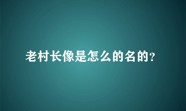 老村长像是怎么的名的？