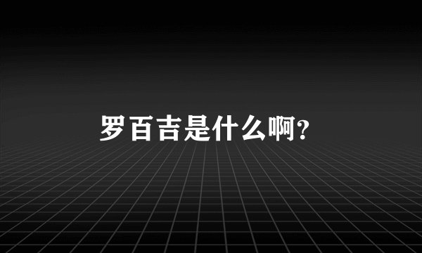 罗百吉是什么啊？