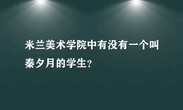 米兰美术学院中有没有一个叫秦夕月的学生?