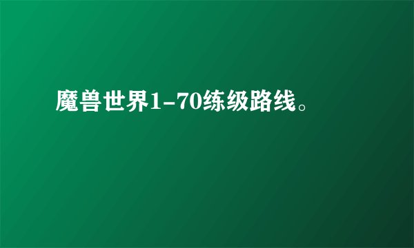 魔兽世界1-70练级路线。