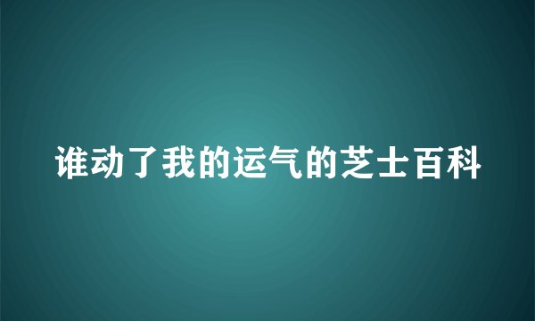 谁动了我的运气的芝士百科