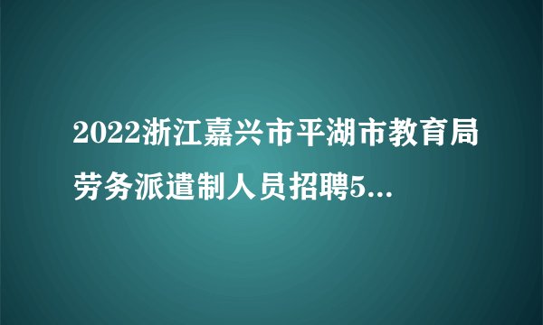 2022浙江嘉兴市平湖市教育局劳务派遣制人员招聘52人公告