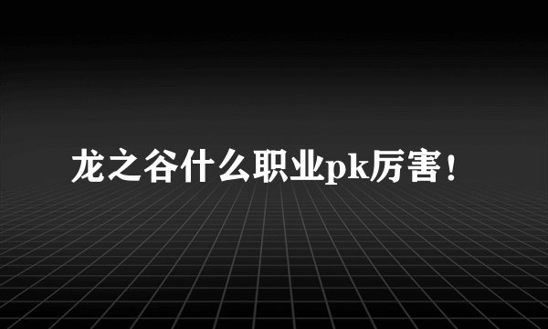 龙之谷什么职业pk厉害！