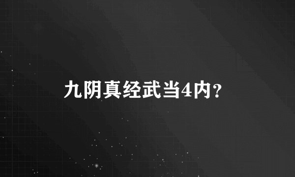 九阴真经武当4内？