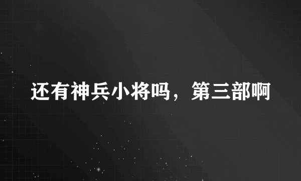 还有神兵小将吗，第三部啊