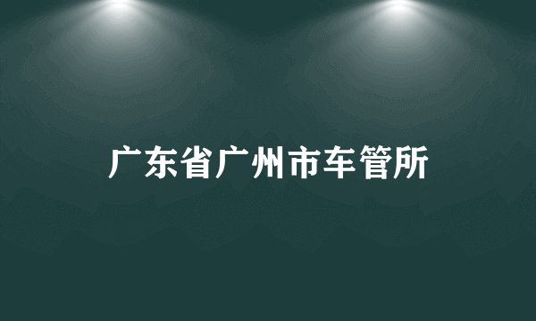 广东省广州市车管所