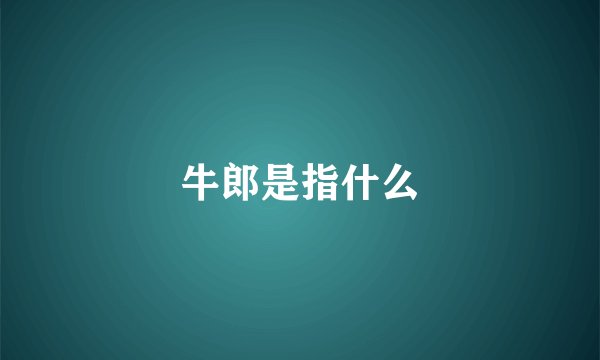 牛郎是指什么