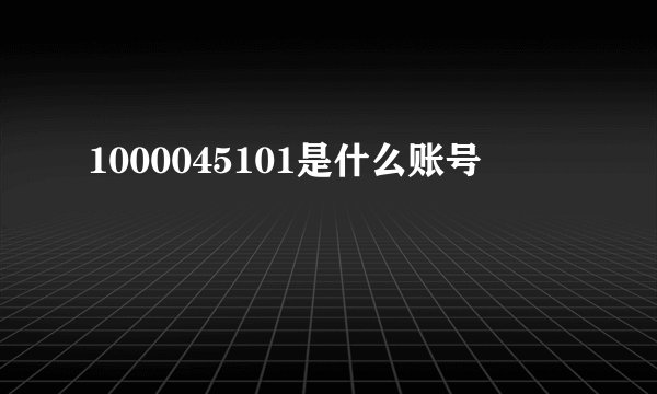 1000045101是什么账号