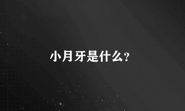 小月牙是什么？