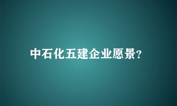 中石化五建企业愿景？