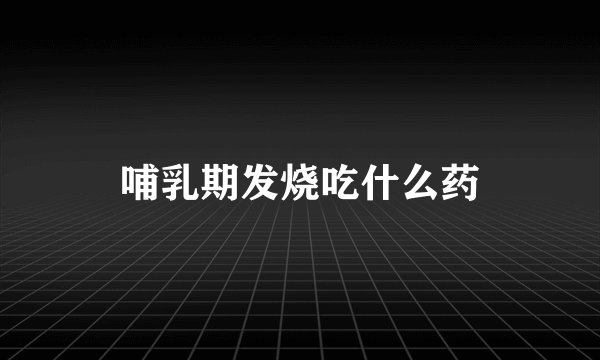 哺乳期发烧吃什么药