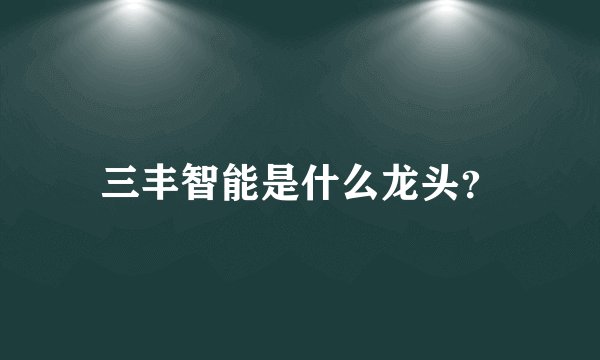三丰智能是什么龙头？
