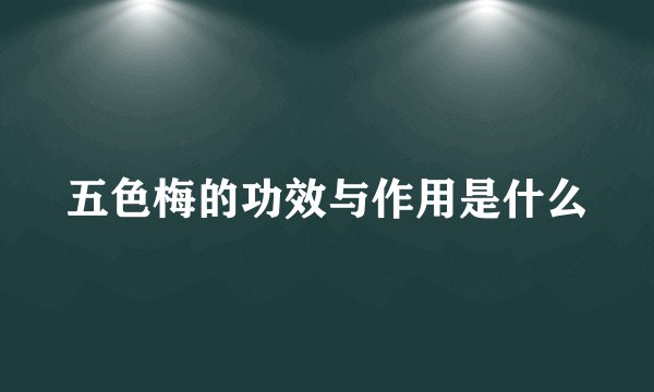 五色梅的功效与作用是什么