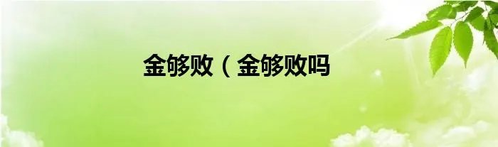 金够败（金够败吗