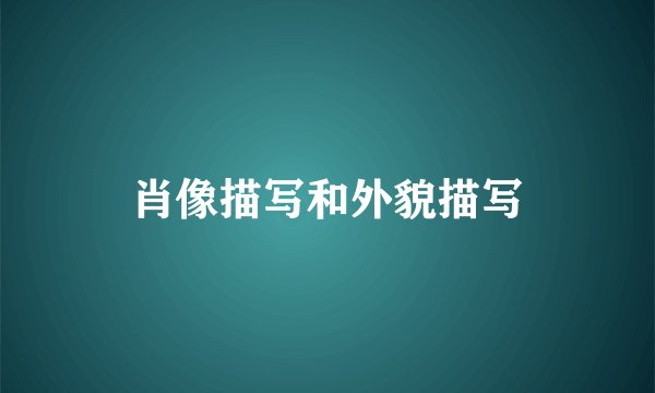 肖像描写和外貌描写