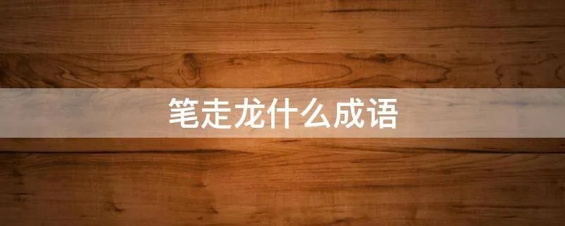 笔走龙什么成语