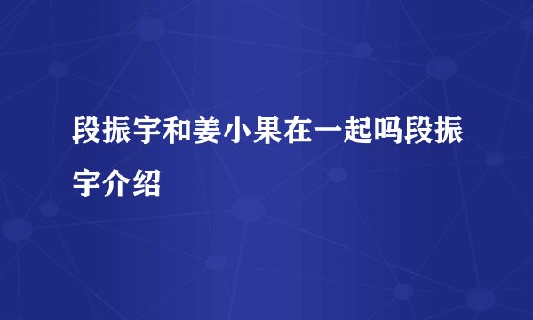 段振宇和姜小果在一起吗段振宇介绍