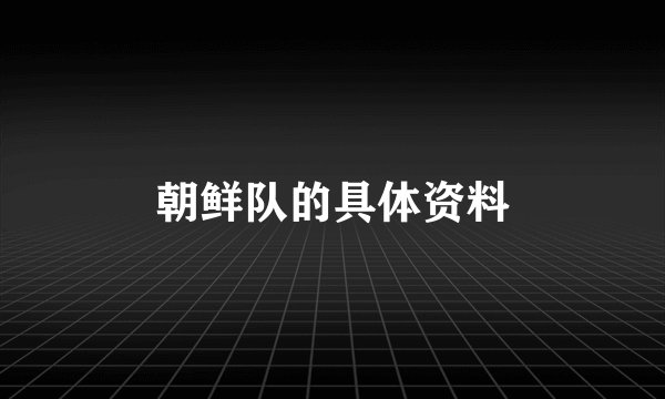 朝鲜队的具体资料