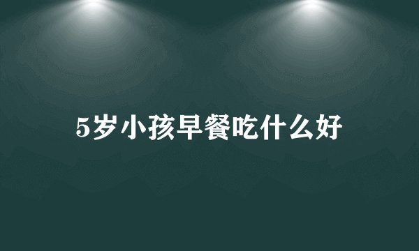 5岁小孩早餐吃什么好