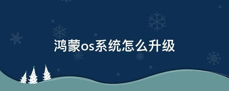 鸿蒙os系统怎么升级
