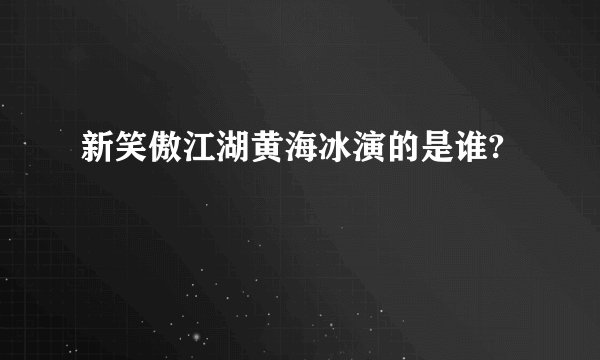 新笑傲江湖黄海冰演的是谁?