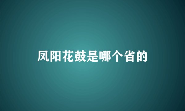 凤阳花鼓是哪个省的
