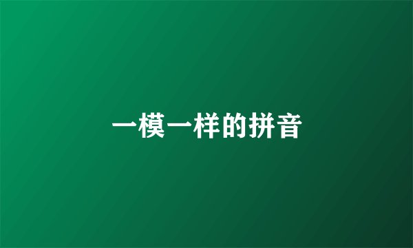 一模一样的拼音