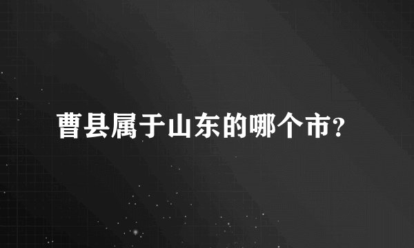 曹县属于山东的哪个市？